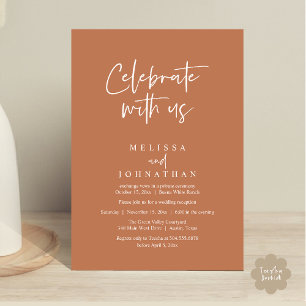 Invitación Celebra con nosotros, la recepción de la boda mode