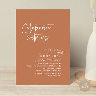 Invitación Celebra con nosotros, la recepción de la boda mode