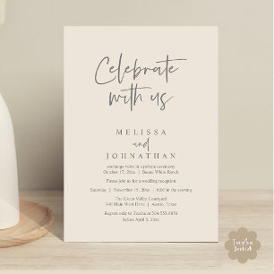 Invitación Celebra con nosotros, la recepción de la boda mode