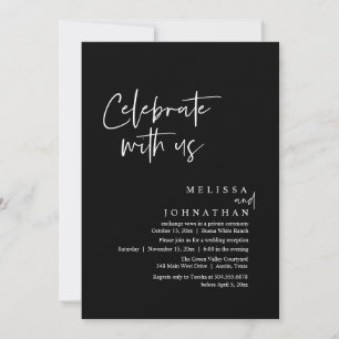 Invitación Celebra con nosotros, la recepción de la boda mode