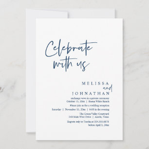Invitación Celebra con nosotros, la recepción de la boda mode