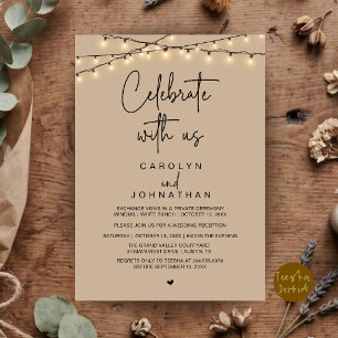 Invitación Celebra con nosotros, Luces de Cuerda para Elopeme