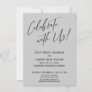 Invitación ¡Celebra con Nosotros! Moderno Grupo de Boda Gris