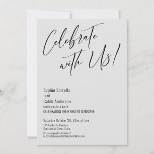 Invitación ¡Celebra con Nosotros! Moderno Grupo de Boda Gris