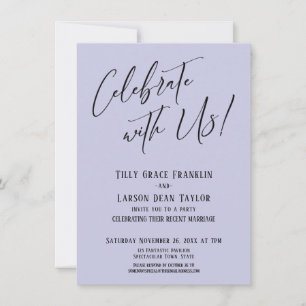 Invitación ¡Celebra con Nosotros! Moderno Lazo de Boda Lavand