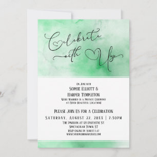 Invitación Celebra con Nosotros Recepción de Acuarela Verde B