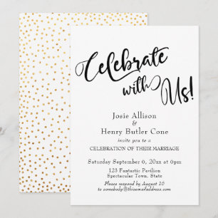 Invitación Celebra con Nosotros Recepción de Boda Confeti Dor