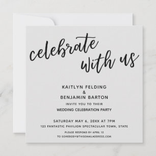 Invitación Celebra con Nosotros Recepción de Boda Gris Modern