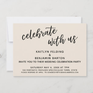 Invitación Celebra con Nosotros Recepción de Boda Informal Cr