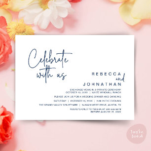 Invitación Celebra con nosotros, Recepción de Boda Moderna Bo