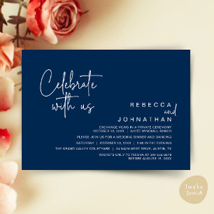 Invitación Celebra con nosotros, Recepción de Boda Moderna Bo