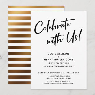 Invitación ¡Celebra Con Nosotros! Recepción de Boda + Raya Do