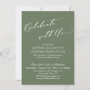 Invitación Celebra con Nosotros Recepción de Oliva Elegante S