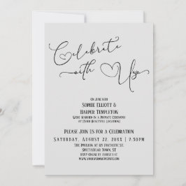 Invitación Celebra con nosotros recepción elegante gris claro