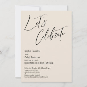 Invitación ¡Celebra con Nosotros! Recepción Moderna de Crema