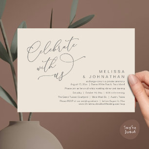 Invitación Celebra con nosotros, Romántica Boda Dinner