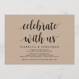 Invitación Celebra con nosotros, Rustic Kraft, Huida de novio
