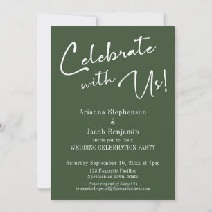 Invitación ¡Celebra con Nosotros! Sencilla Fiesta de Boda de