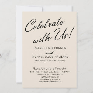 Invitación Celebra con Nosotros Sencilla Recepción de Crema S