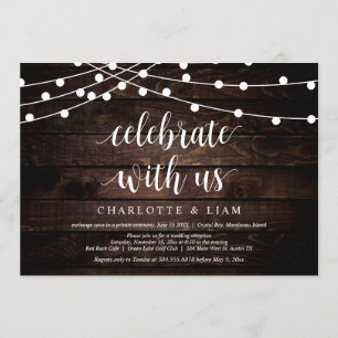 Invitación Celebra con nosotros, String Light, Boda Elopement