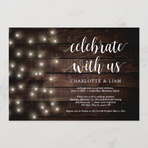 Invitación Celebra con nosotros, String Light, Boda Elopement