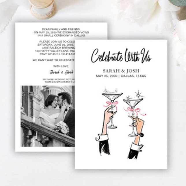 Invitación Celebra Con Nosotros Un Champagne Blanco Y Negro (Subido por el creador)