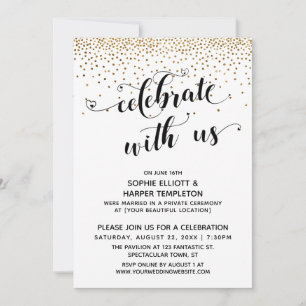 Invitación Celebra Con Nosotros Un Confetti De Oro De Solo Re