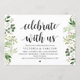 Invitación Celebra con nosotros, Verdor, Cena de ensayo