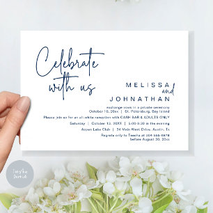 Invitación Celebra con nosotros, Wedding Reception Cash Bar