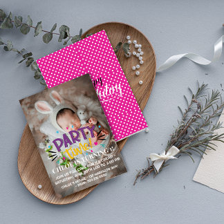 Invitación ¡Celebra con sonrisas! Fotos por tiempo de fiesta 