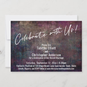 Invitación Celebra con Us Handwriting Multicolored Grunge