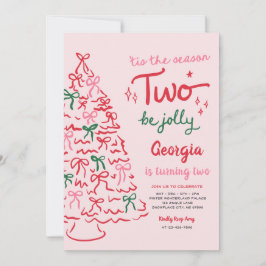 Invitación Celebra Coquette Navidad Cumpleaños Temporada Dos