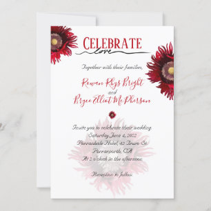 Invitación Celebra el amor de la adormidera roja floral