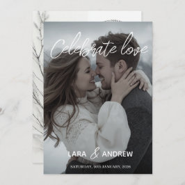 Invitación Celebra el amor personalizado simple boda moderno