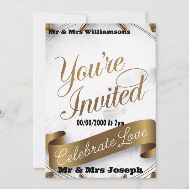 Invitación Celebra el amor que te invitan a un bello día (Anverso)