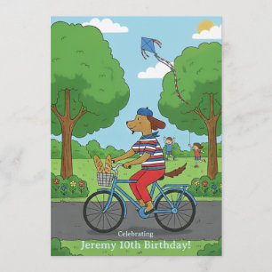 Invitación ¡Celebra el cumpleaños número 10! ¡Pedalea y ven
