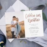 Invitación Celebra española moderna con Bodas Nosotros<br><div class="desc">Esta Celebra Española Moderna Con Nosotros Invitación A La Boda Fotográfica. Haga clic en editar para personalizar de este diseño.</div>