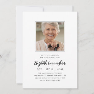 Invitación Celebra su maravillosa vida, moderna foto conmemor