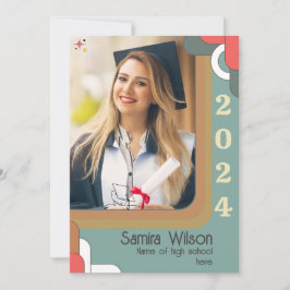 Invitación Celebra tu graduación con una foto retro 2024
