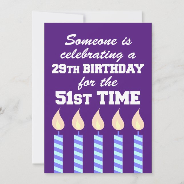 Invitación Celebración 29 cumpleaños 21 vez 80 (Anverso)