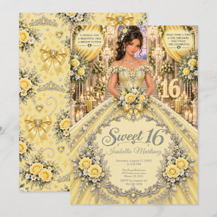 Invitación Celebración Amarilla de Sweet 16