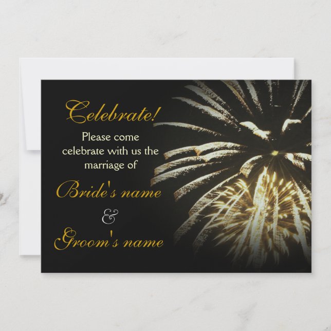 Invitación Celebración Boda Gold (Anverso)