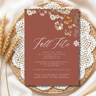 Invitación Celebración Boho Wildflower Fall Fete