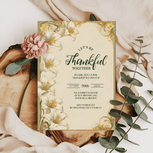 Invitación Celebración Botánica de Acción de Gracias de Oro