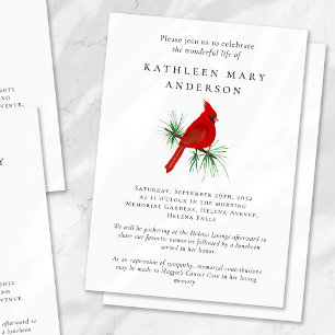 Invitación Celebración cardinal del funeral de la vida