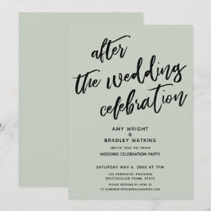 Invitación Celebración Casual Después de la Boda Verde Salvia