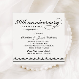 Invitación Celebración Clásica del 50 Aniversario de Boda