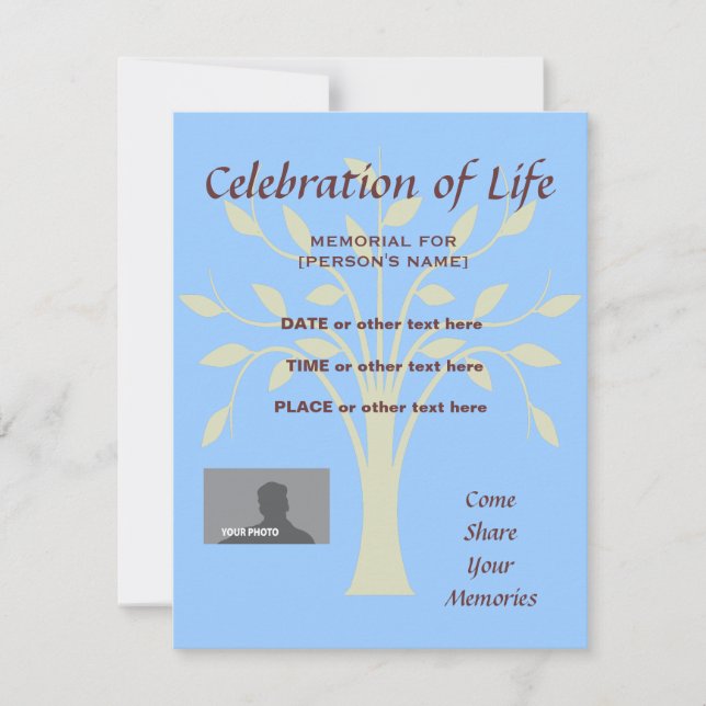 Invitación Celebración conmemorativa Árbol de la vida fondo a (Anverso)