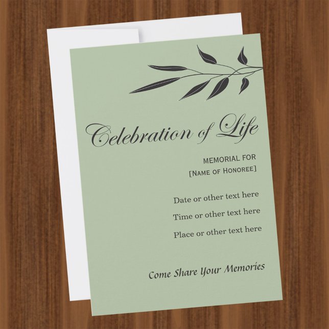 Invitación Celebración conmemorativa de la vida elegante en e (Subido por el creador)