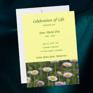 Invitación Celebración conmemorativa de la vida - Flores